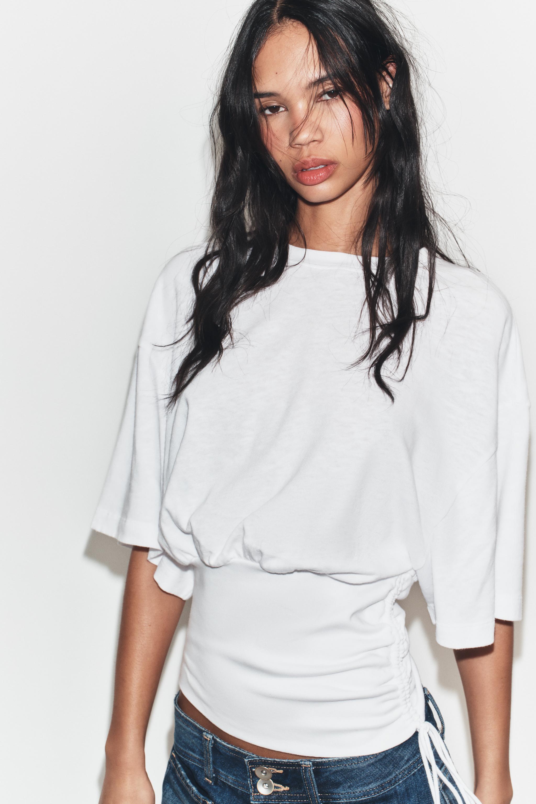 SLUB BELTED TOP